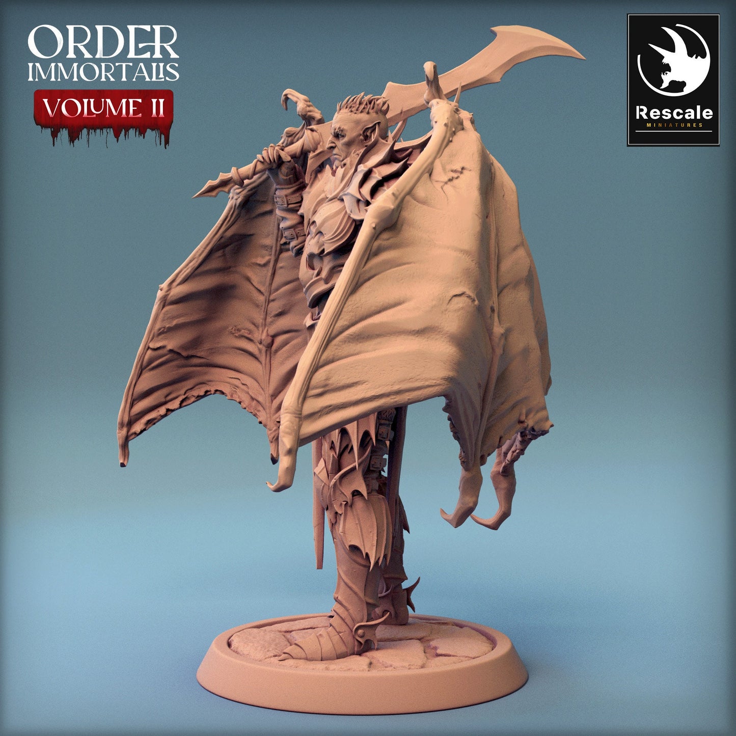 Immortalis Draven Guard with Wings | Rescale Miniatures | Compatible with D&D/AoS | Fantasy | Tabletop RPG