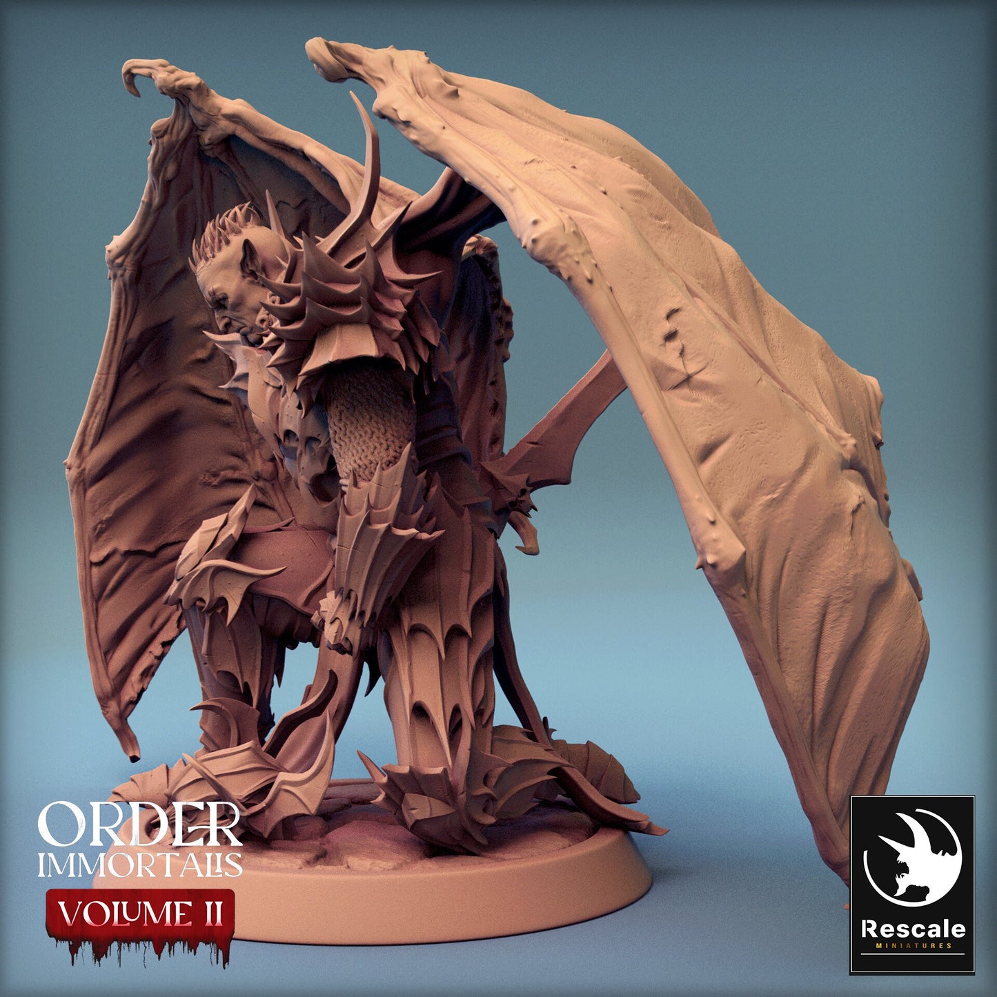 Immortalis Draven Protector with Sword and Wings | Rescale Miniatures | Compatible with D&D/AoS | Fantasy | Tabletop RPG