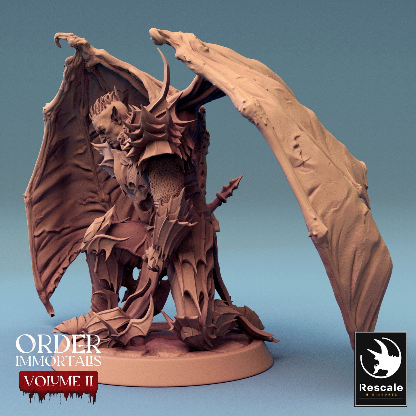 Immortalis Draven Protector with Axe and Wings | Rescale Miniatures | Compatible with D&D/AoS | Fantasy | Tabletop RPG