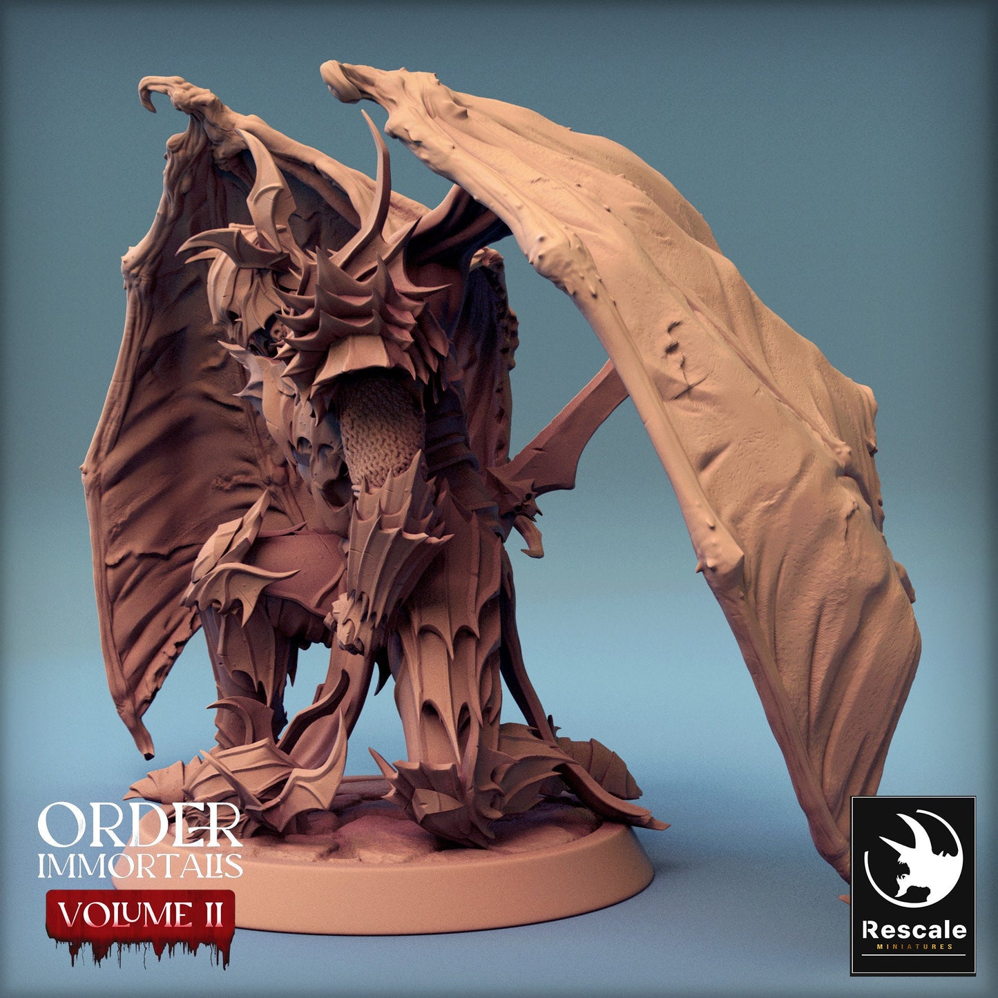 Immortalis Draven Full Armor Servitor with Sword and Wings | Rescale Miniatures | Compatible with D&D/AoS | Fantasy | Tabletop RPG