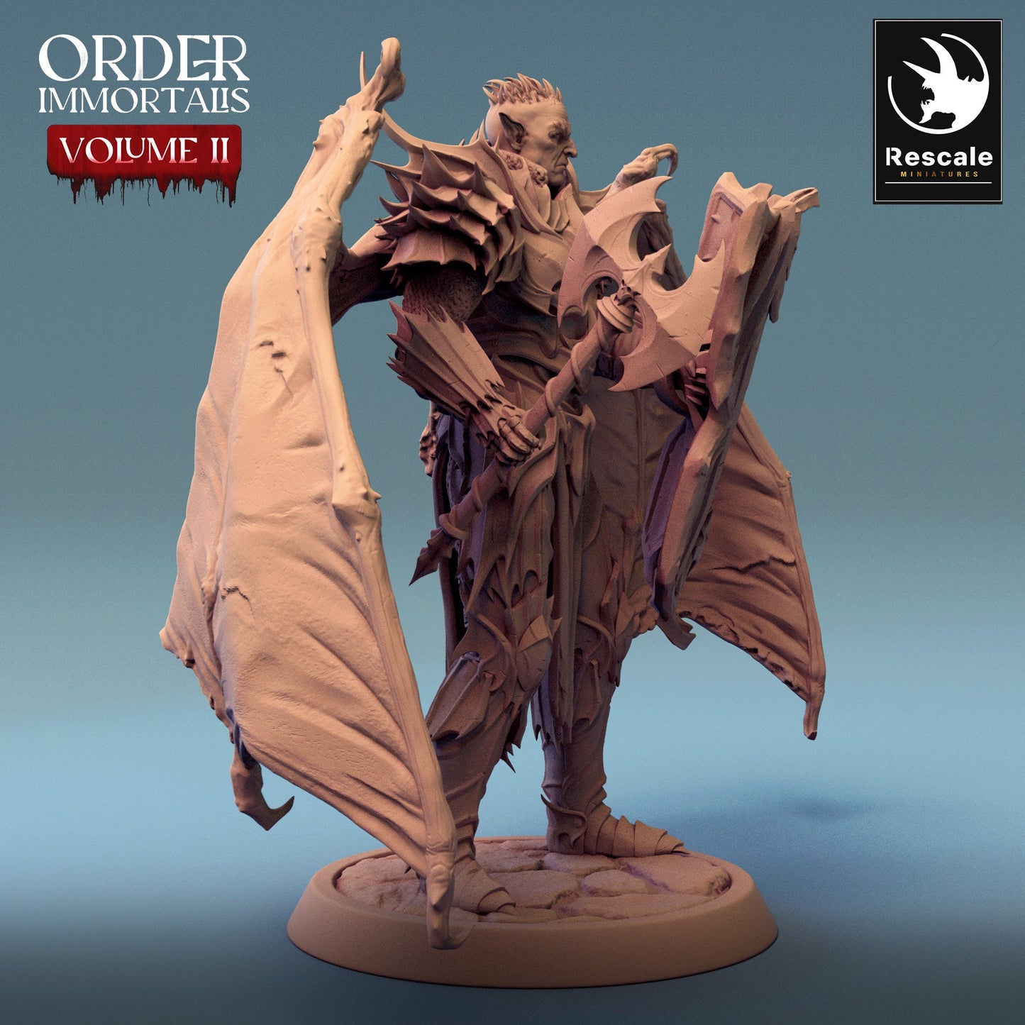 Immortalis Draven Stand with Wings | Rescale Miniatures | Compatible with D&D/AoS | Fantasy | Tabletop RPG