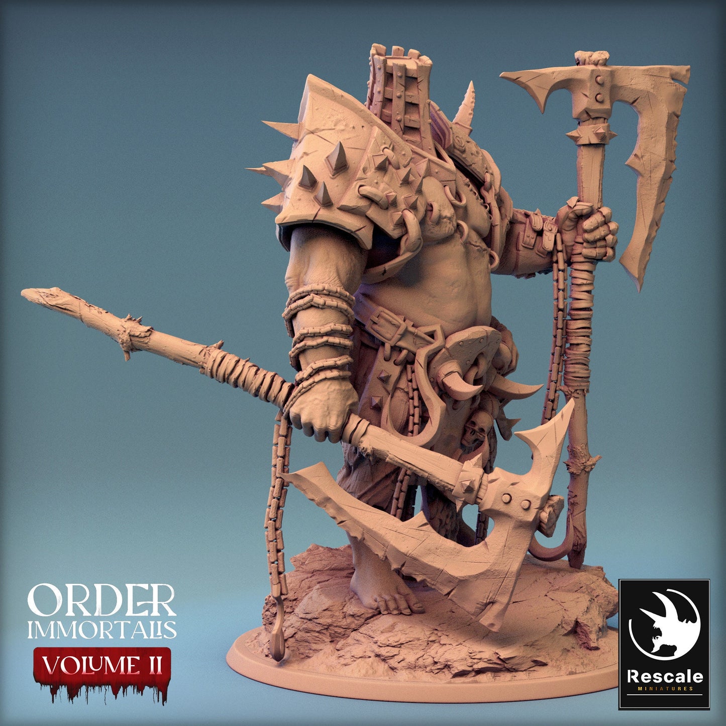 Immortalis Eradicus with Dual Great Axes | Rescale Miniatures | Compatible with D&D/AoS | Fantasy | Tabletop RPG