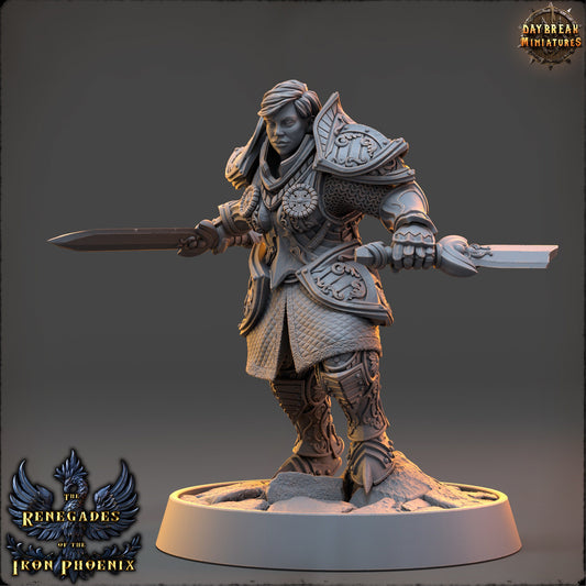 Female Knight Clemence | DayBreak Miniatures | Compatible with D&D/AOS | Fantasy | Tabletop