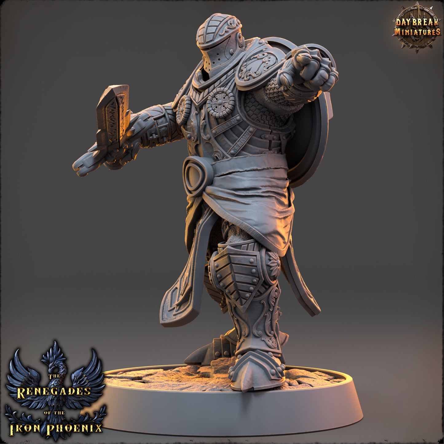 Shield Knight Chevalier | DayBreak Miniatures | Compatible with D&D/AOS | Fantasy | Tabletop