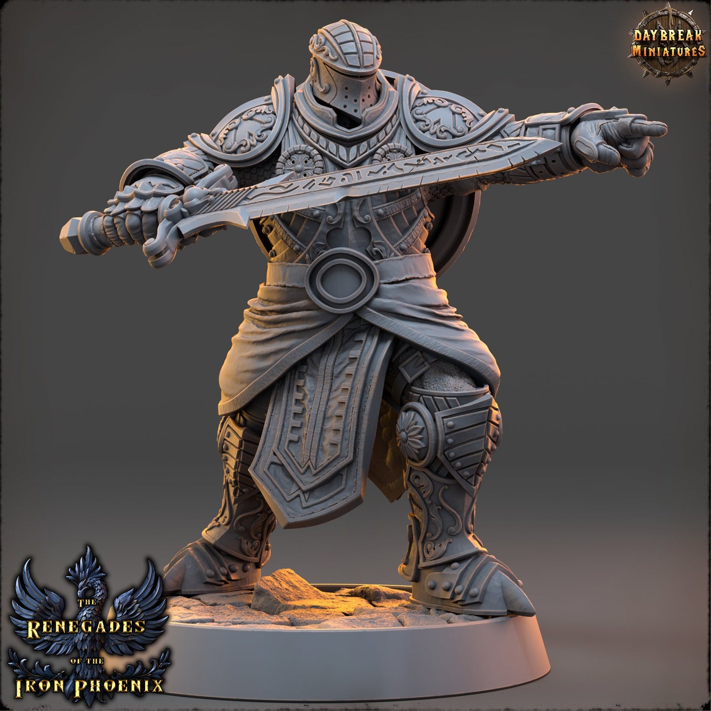Shield Knight Chevalier | DayBreak Miniatures | Compatible with D&D/AOS | Fantasy | Tabletop