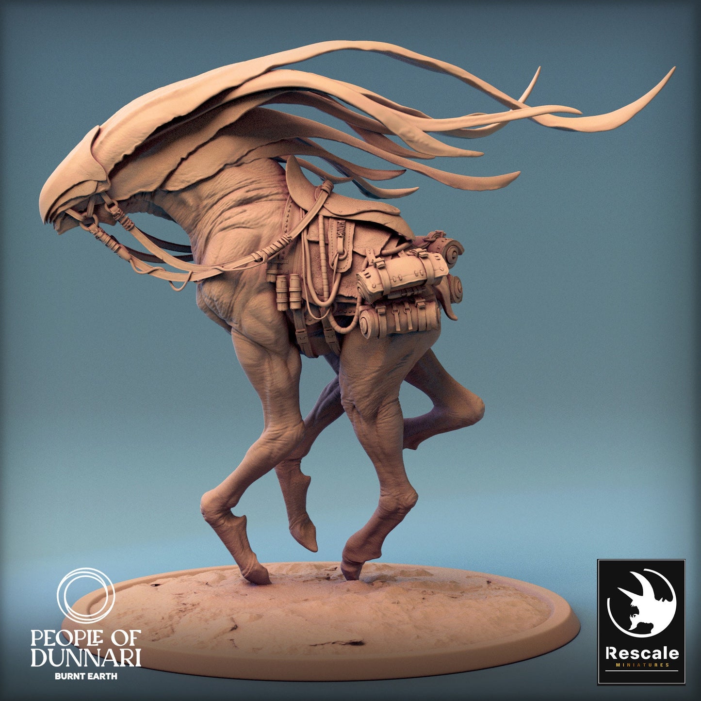 Dunnari Wind Glide Gallop Saddled | Rescale Miniatures | Compatible with D&D/AoS | Fantasy | Tabletop RPG