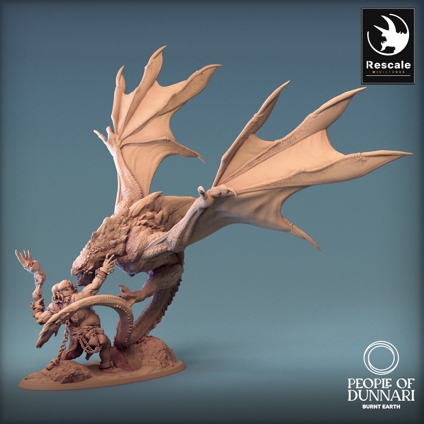 Dunnari Sand Wyvern Attack | Rescale Miniatures | Compatible with D&D/AoS | Fantasy | Tabletop RPG