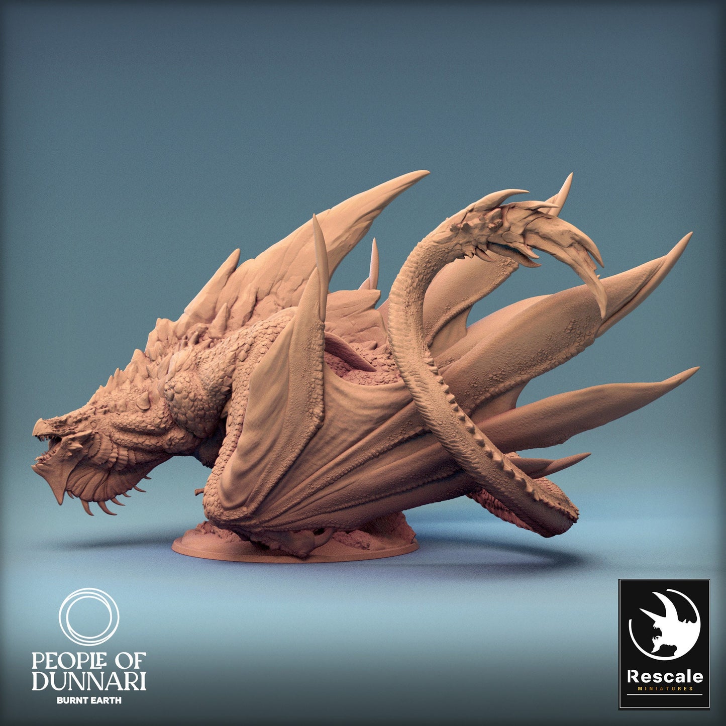 Dunnari Sand Wyvern Stand with Prey | Rescale Miniatures | Compatible with D&D/AoS | Fantasy | Tabletop RPG