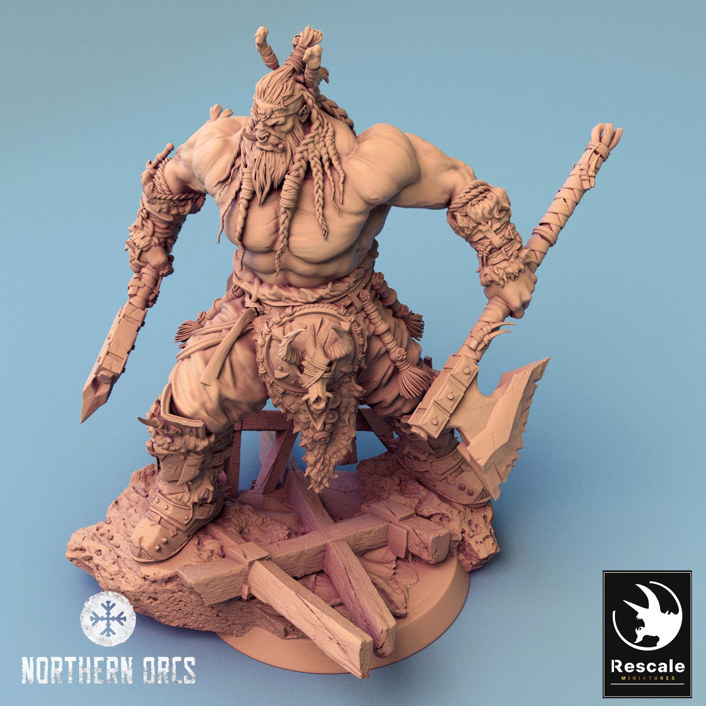 Northern Orcs Azhrog | Rescale Miniatures | Compatible with D&D/AoS | Fantasy | Tabletop RPG