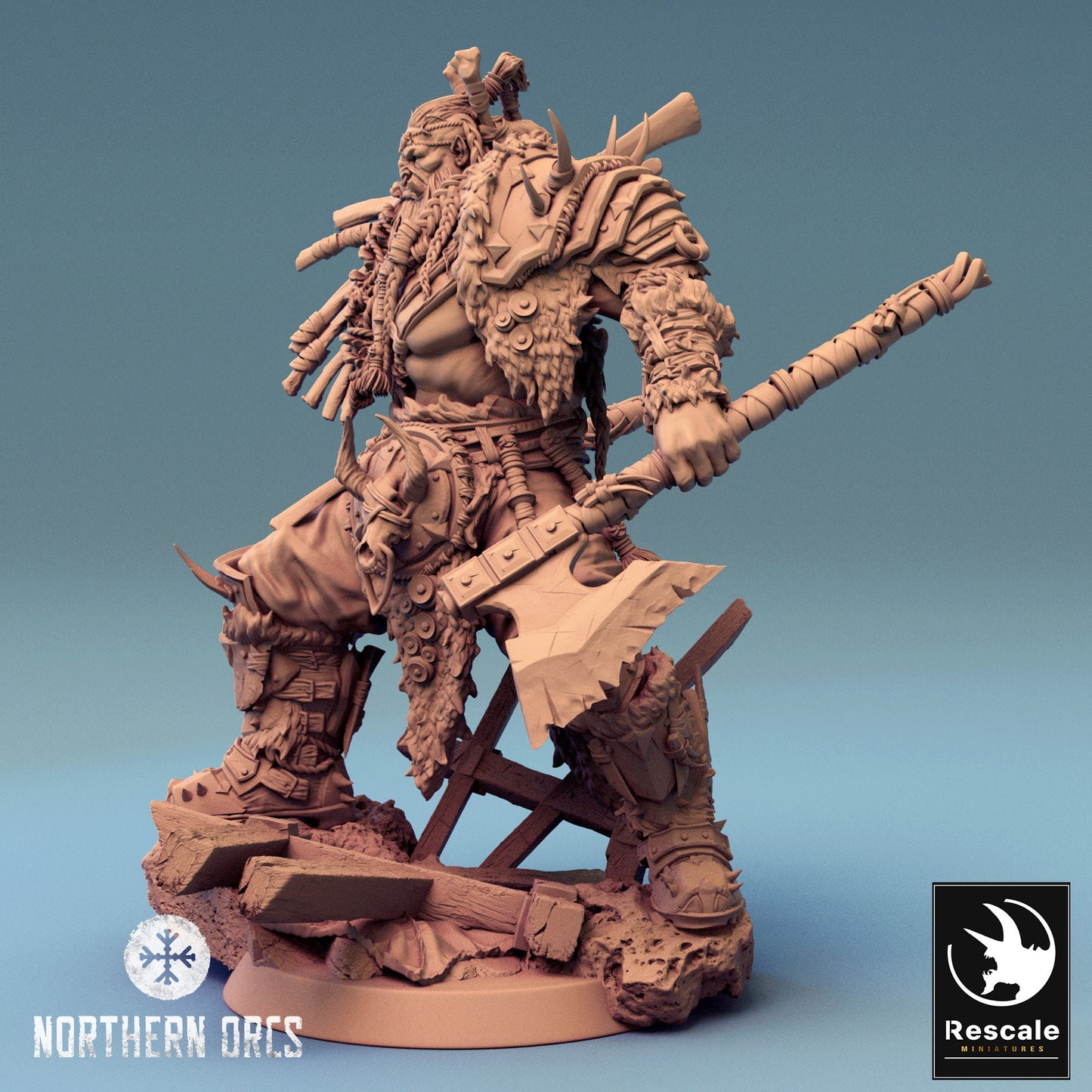 Northern Orcs Azhrog Armored | Rescale Miniatures | Compatible with D&D/AoS | Fantasy | Tabletop RPG