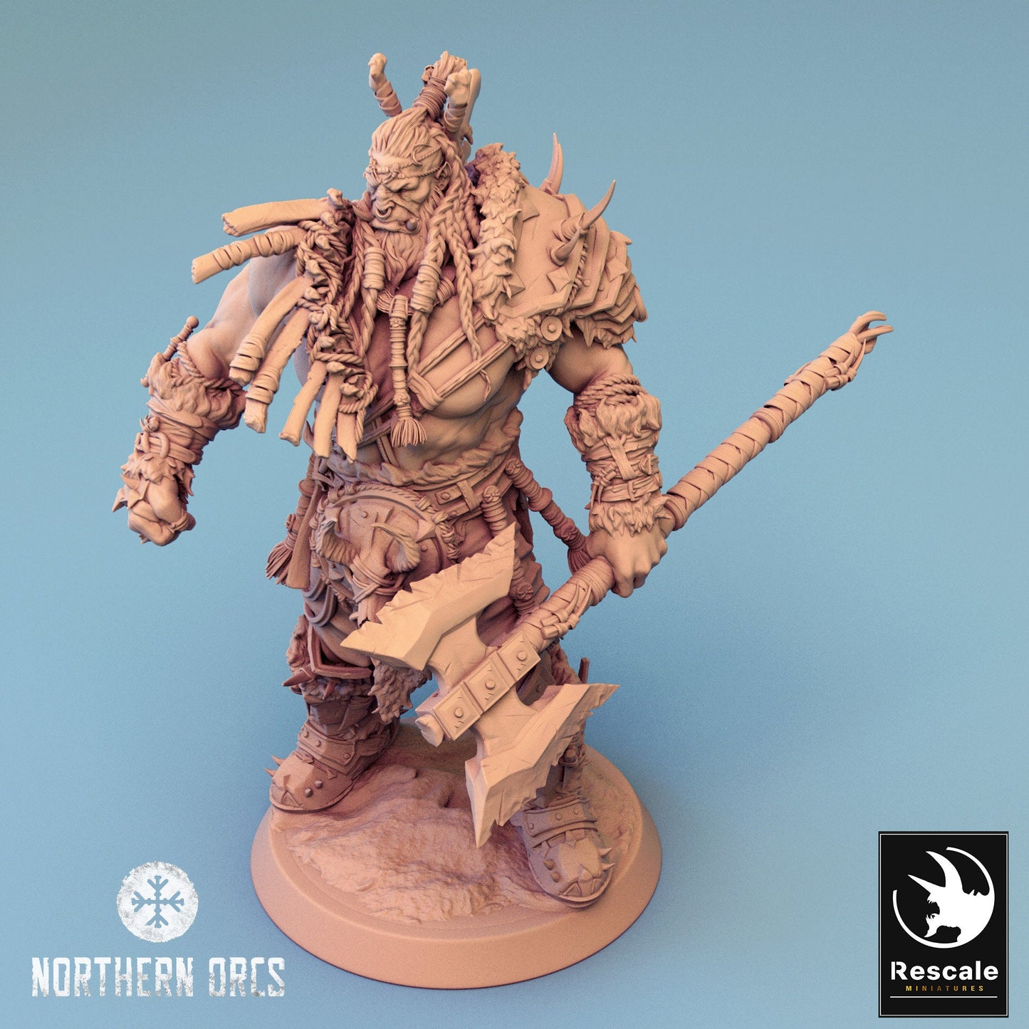 Northern Orcs Azhrog Stand | Rescale Miniatures | Compatible with D&D/AoS | Fantasy | Tabletop RPG