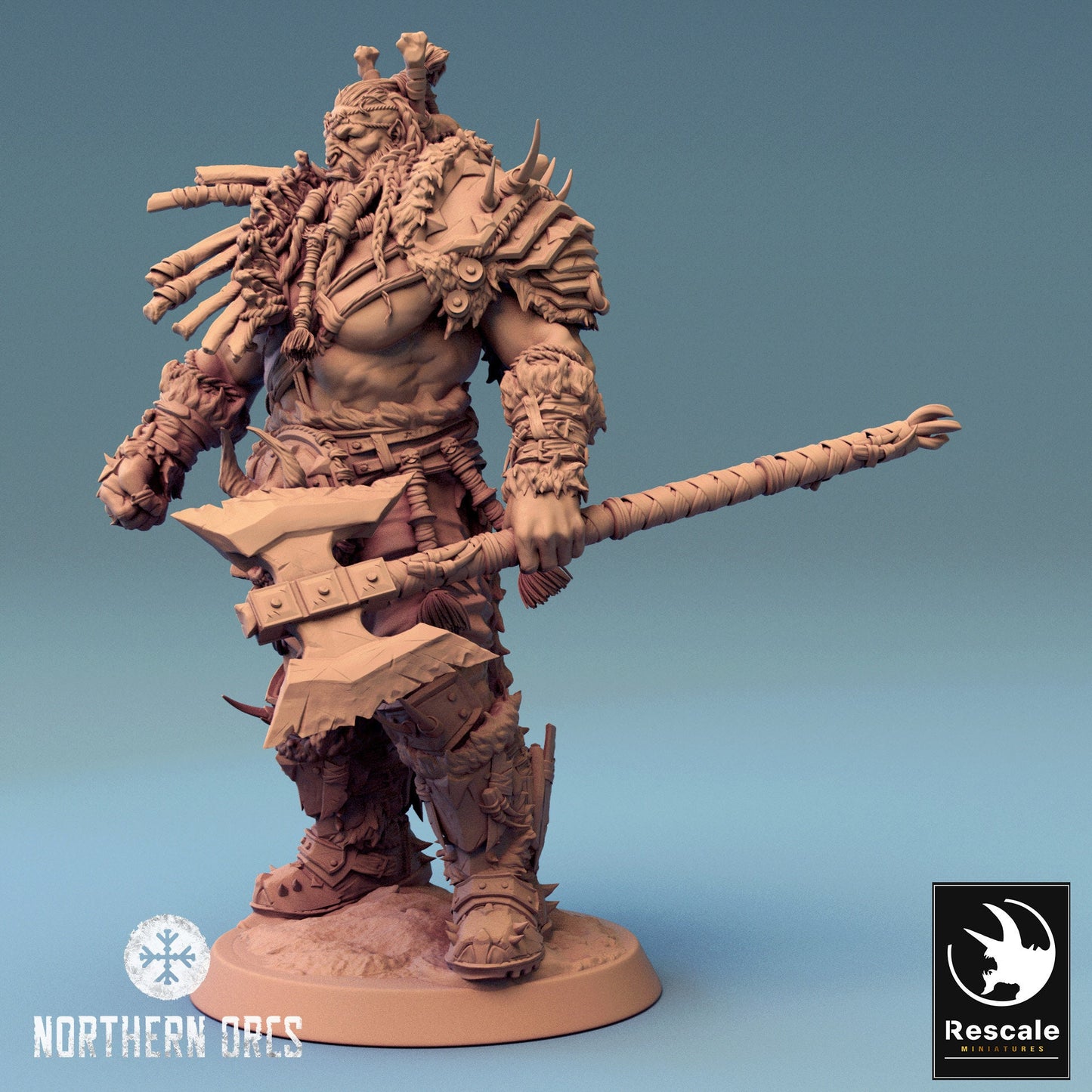 Northern Orcs Azhrog Stand | Rescale Miniatures | Compatible with D&D/AoS | Fantasy | Tabletop RPG