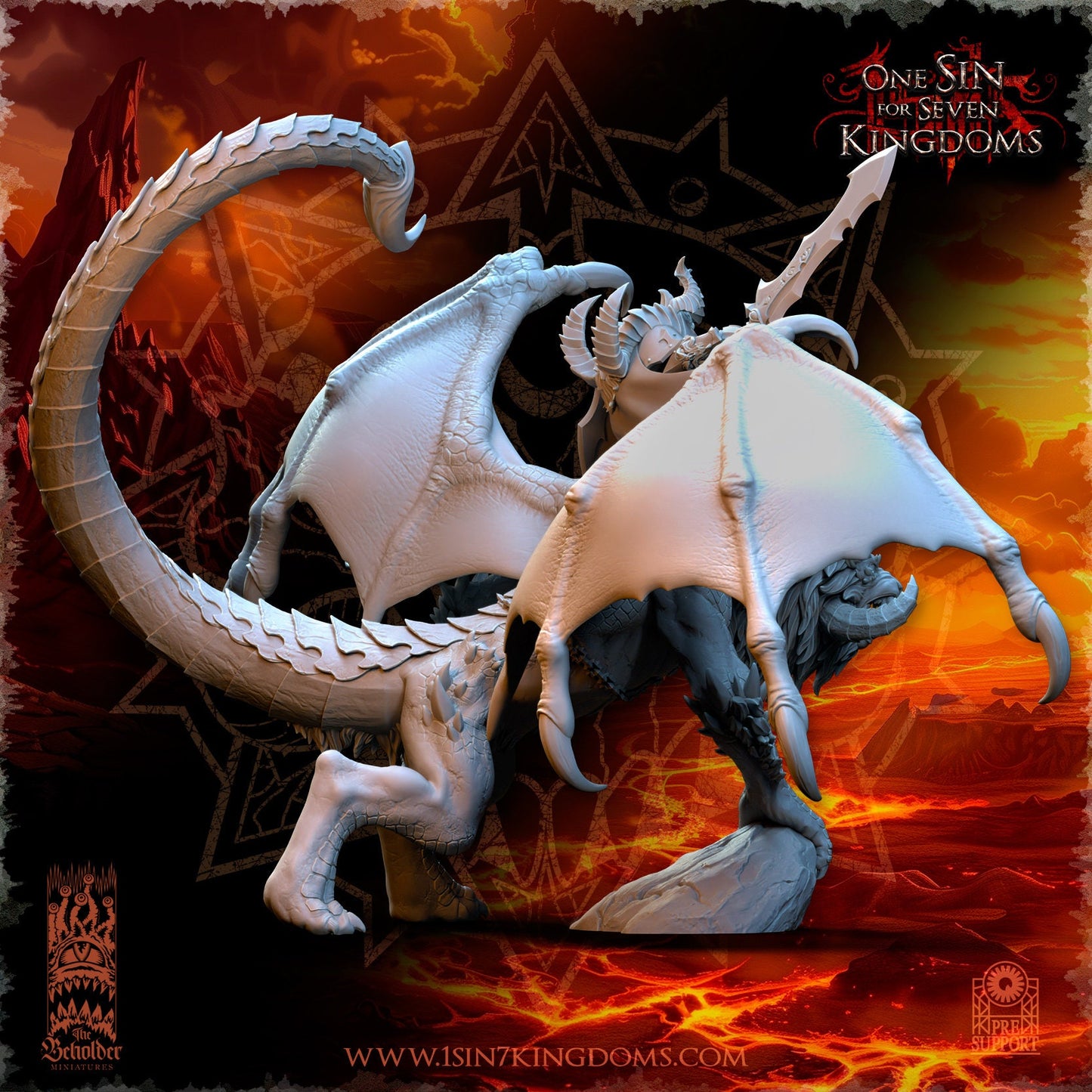 Realms of Mayhem Vrolok on Manticore | The Beholder Miniatures | Compatible with D&D/AoS | Fantasy | Tabletop RPG