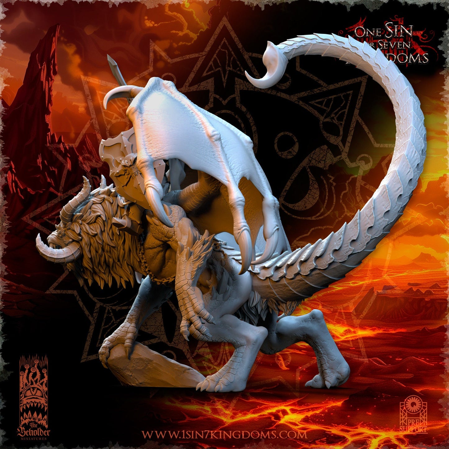Realms of Mayhem Vrolok on Manticore | The Beholder Miniatures | Compatible with D&D/AoS | Fantasy | Tabletop RPG