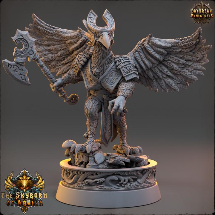 Birdfolk Fighter Haim | DayBreak Miniatures | Compatible with D&D/AOS | Fantasy | Tabletop