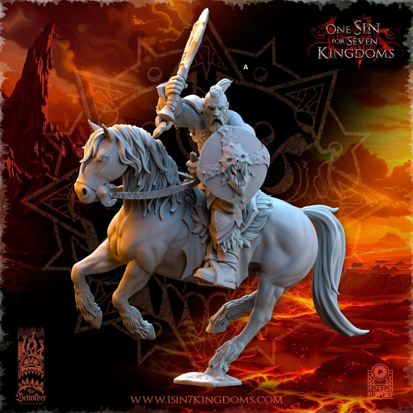 Realms of Mayhem Barbarian Rider | The Beholder Miniatures | Compatible with D&D/AoS | Fantasy | Tabletop RPG