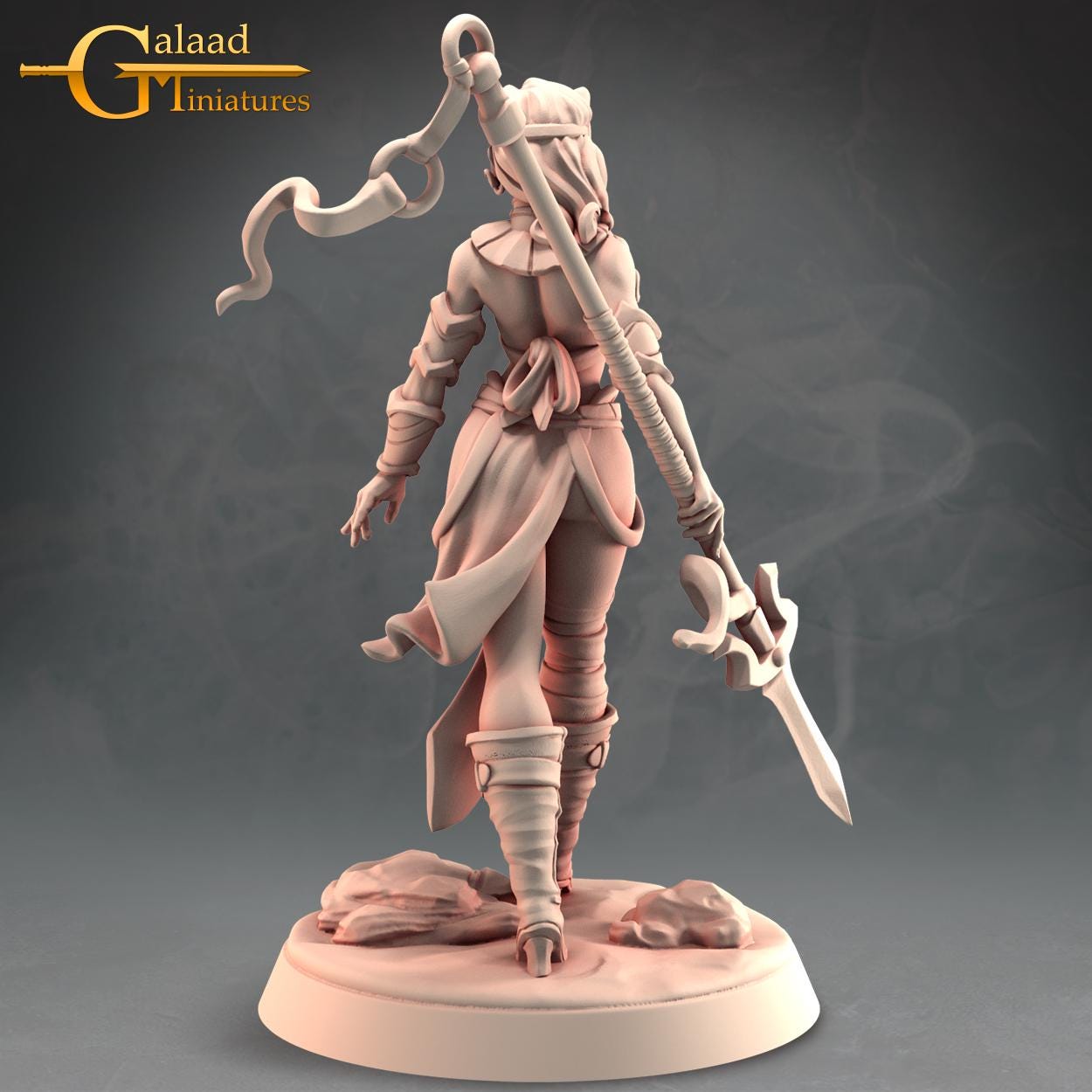 Female Human Fighter | Galaad Miniatures | Compatible with D&D/AoS | Fantasy | Tabletop RPG