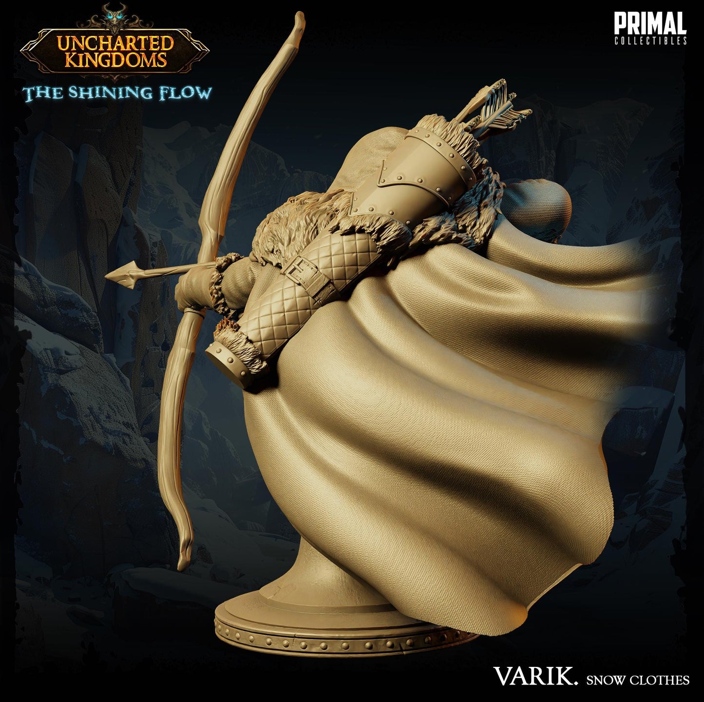 Dark Elf Varik in Snow Clothes Bust | Primal Collectibles | Compatible with D&D/AoS | Fantasy
