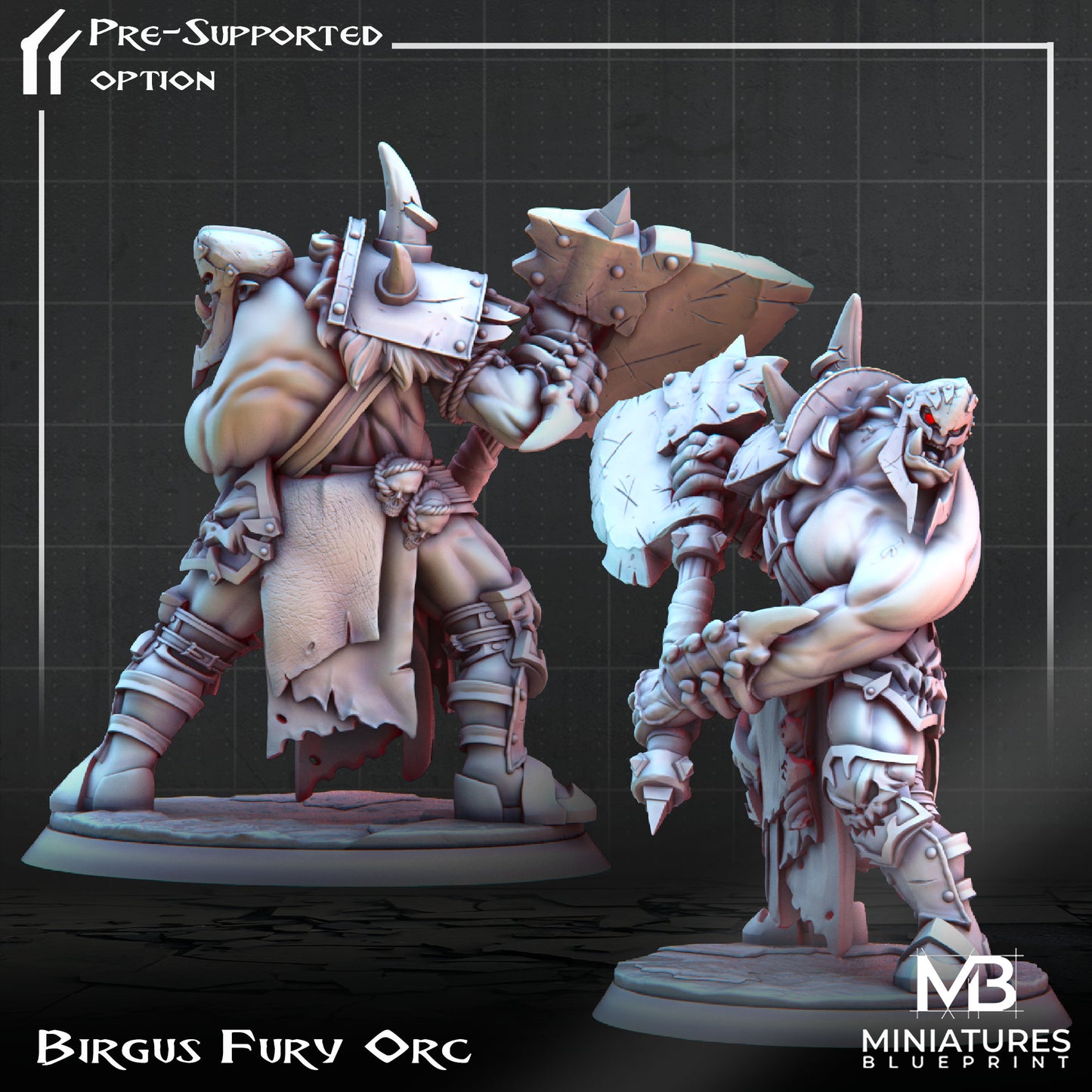 Fury Orc Birgus | Miniatures Blueprint | Compatible with D&D/AoS | Fantasy