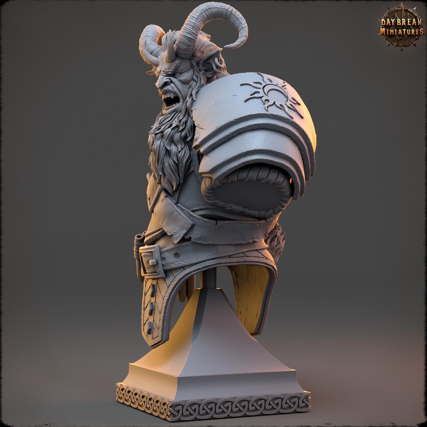 Tiefling Glahod Bust | DayBreak Miniatures | Compatible with D&D/AOS | Fantasy | Tabletop