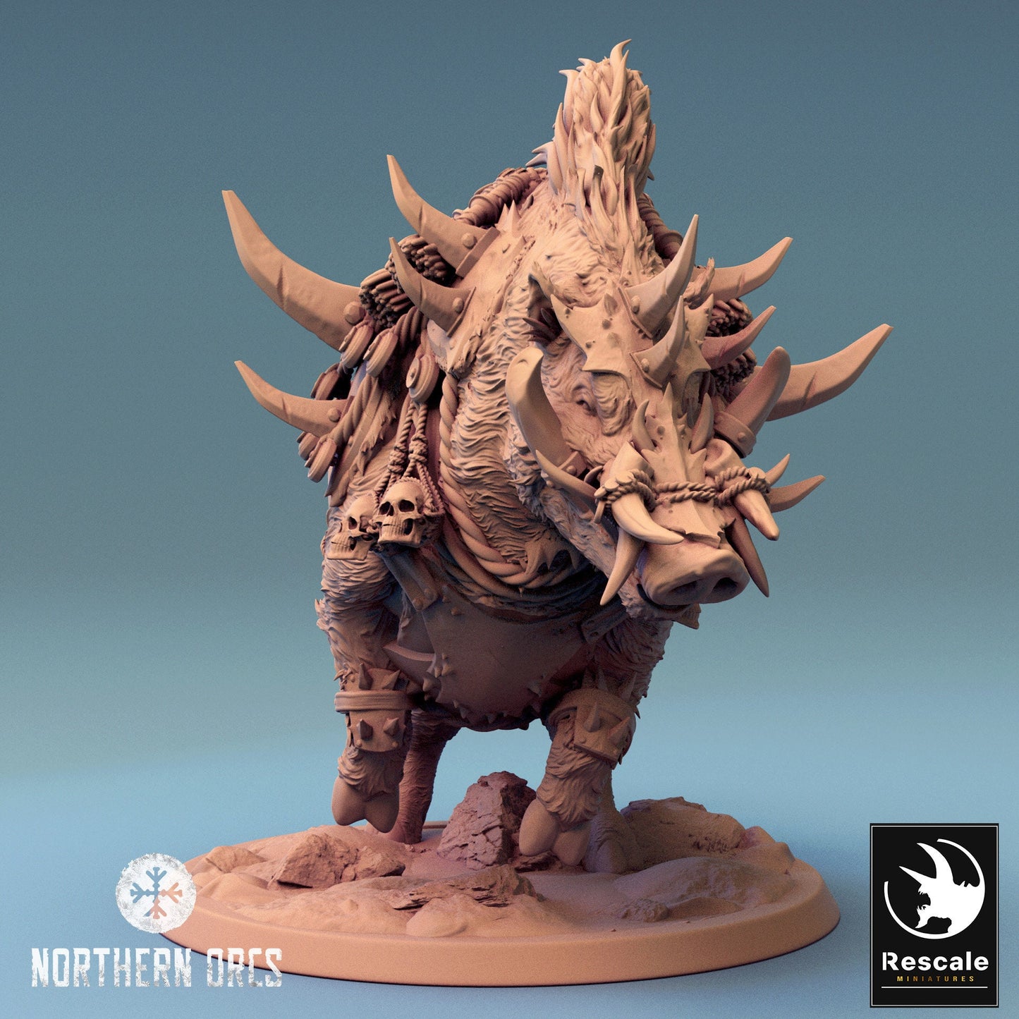 Boar Charge Saddled | Rescale Miniatures | Compatible with D&D/AoS | Fantasy | Tabletop RPG