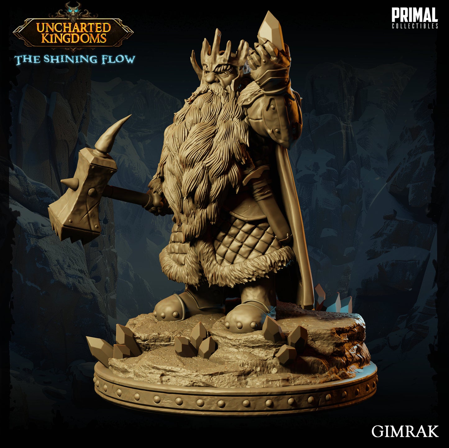 Dwarf King Gimrak | Primal Collectibles | Compatible with D&D/AoS | Fantasy