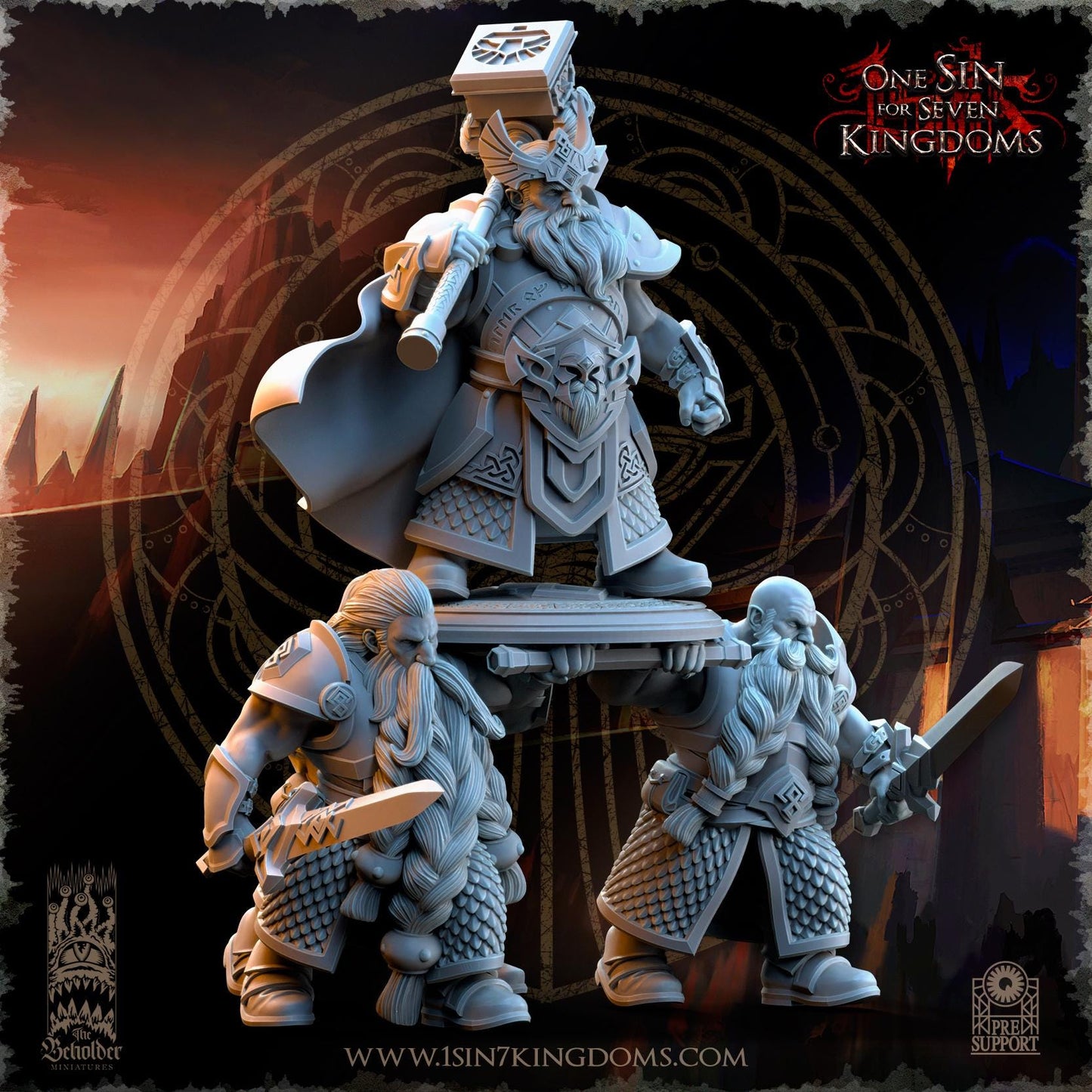 Dwarven Kingdoms Throngrim King of the Mountain Heart | The Beholder Miniatures | Compatible with D&D/AoS | Fantasy | Tabletop RPG