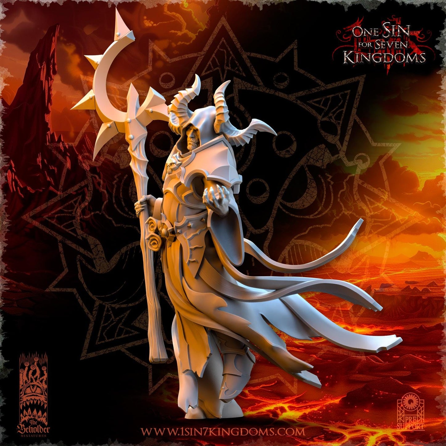 Realms of Mayhem Nihilgaard Dark Sorcerer | The Beholder Miniatures | Compatible with D&D/AoS | Fantasy | Tabletop RPG