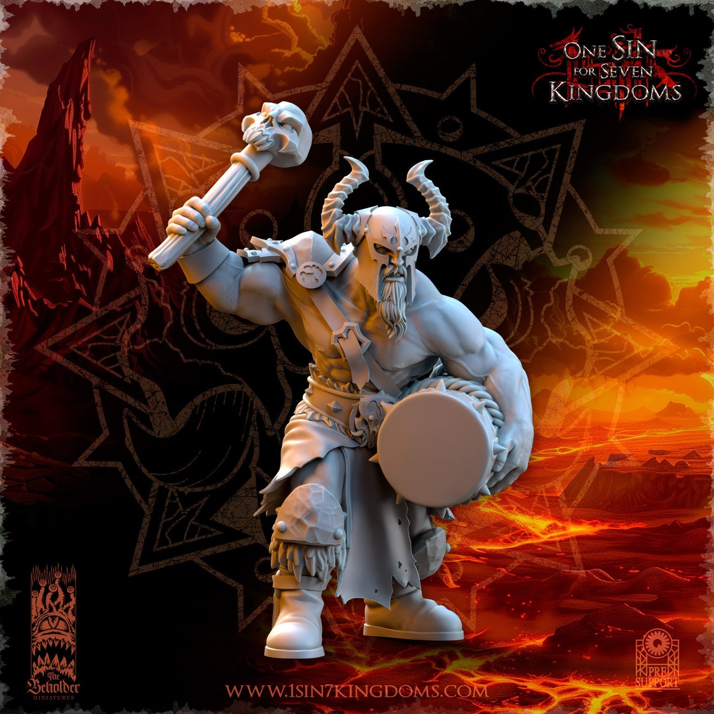 Realms of Mayhem Marauder Commander Warband Set | The Beholder Miniatures | Compatible with D&D/AoS | Fantasy | Tabletop RPG