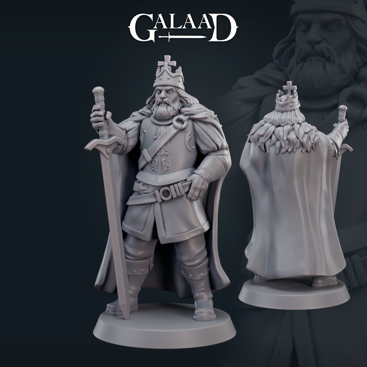 Royal Court King | Galaad Miniatures | Compatible with D&D/AoS | Fantasy | Tabletop RPG