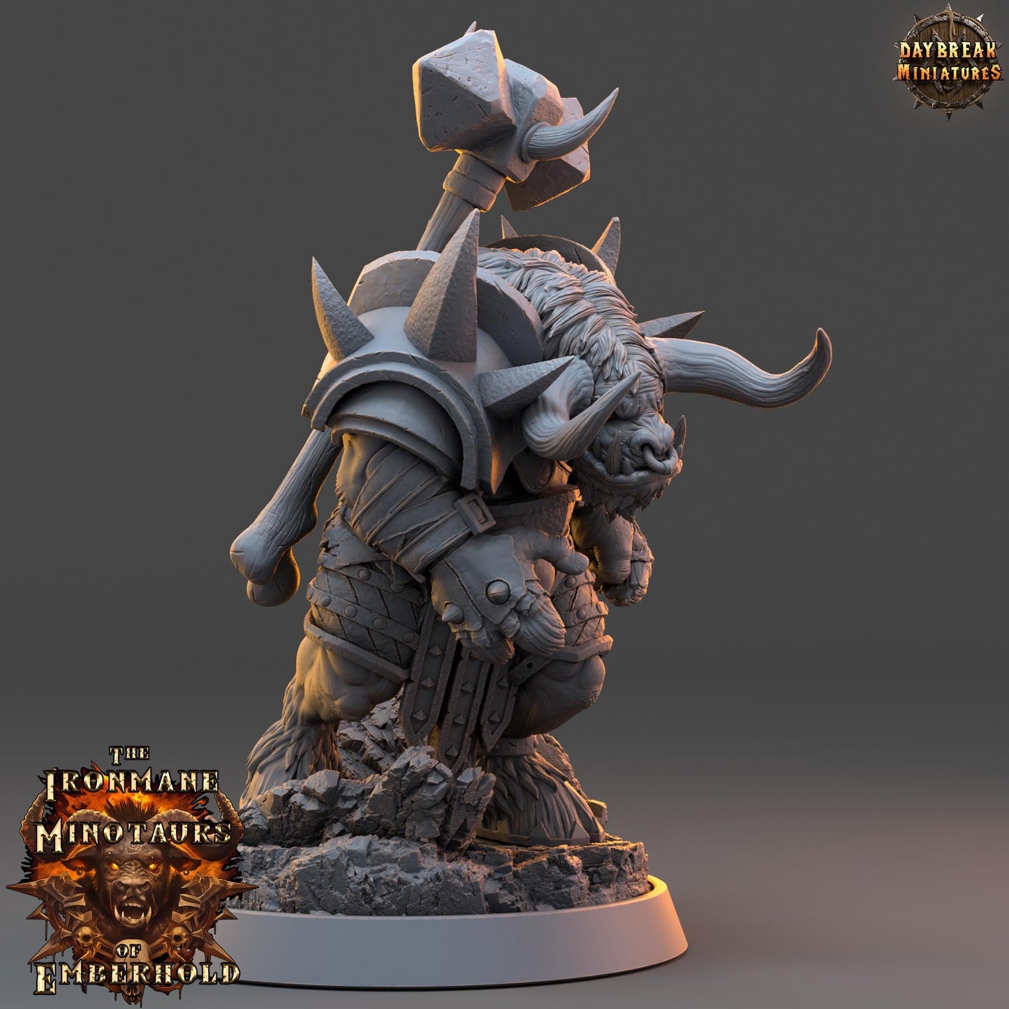 Minotaur Fighter Brakthar | DayBreak Miniatures | Two Handed Weapons | Compatible with D&D/AOS | Fantasy | Tabletop RPG