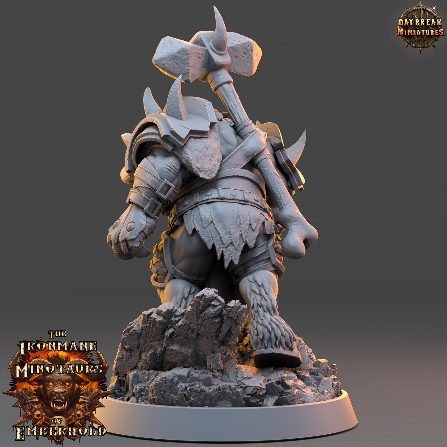 Minotaur Fighter Brakthar | DayBreak Miniatures | Two Handed Weapons | Compatible with D&D/AOS | Fantasy | Tabletop RPG