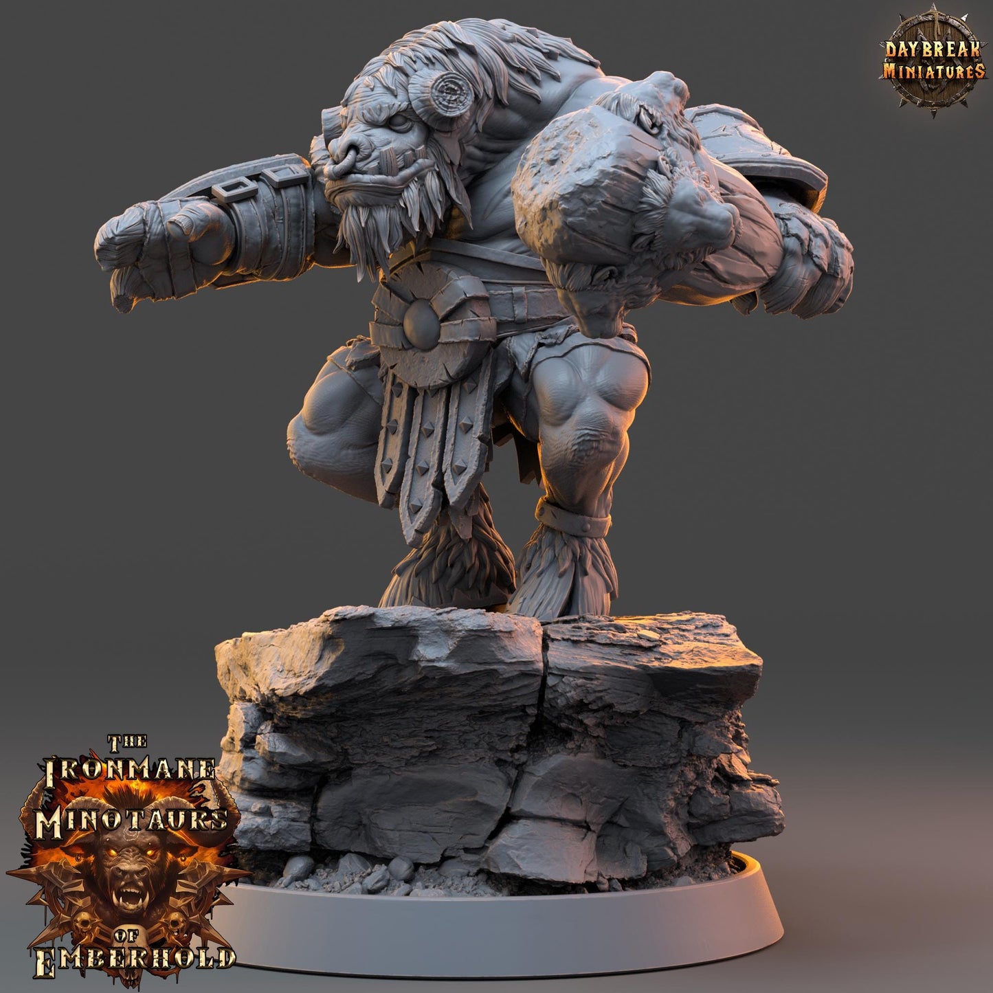 Minotaur Fighter Draknar | DayBreak Miniatures | Two Handed Weapons | Compatible with D&D/AOS | Fantasy | Tabletop RPG