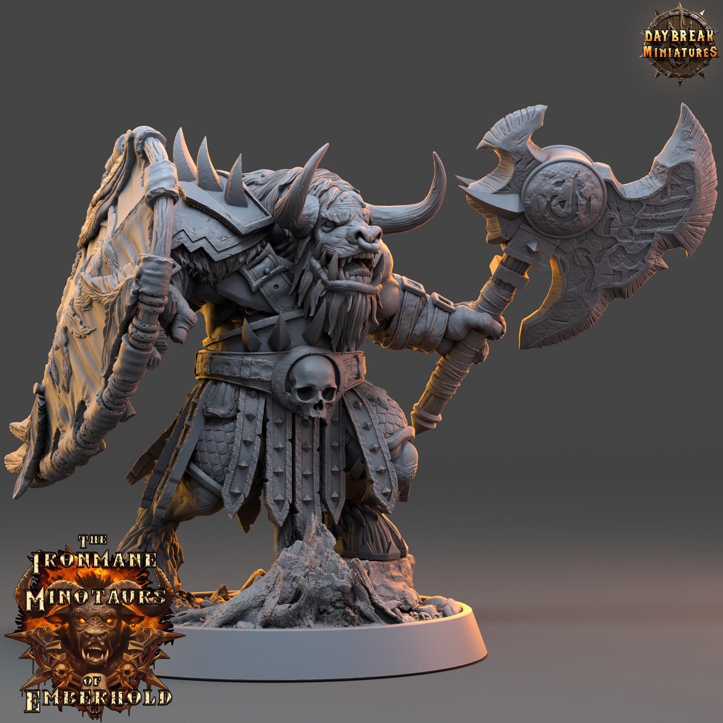 Minotaur Warrior Garruk | DayBreak Miniatures | Two Handed Weapons | Compatible with D&D/AOS | Fantasy | Tabletop RPG