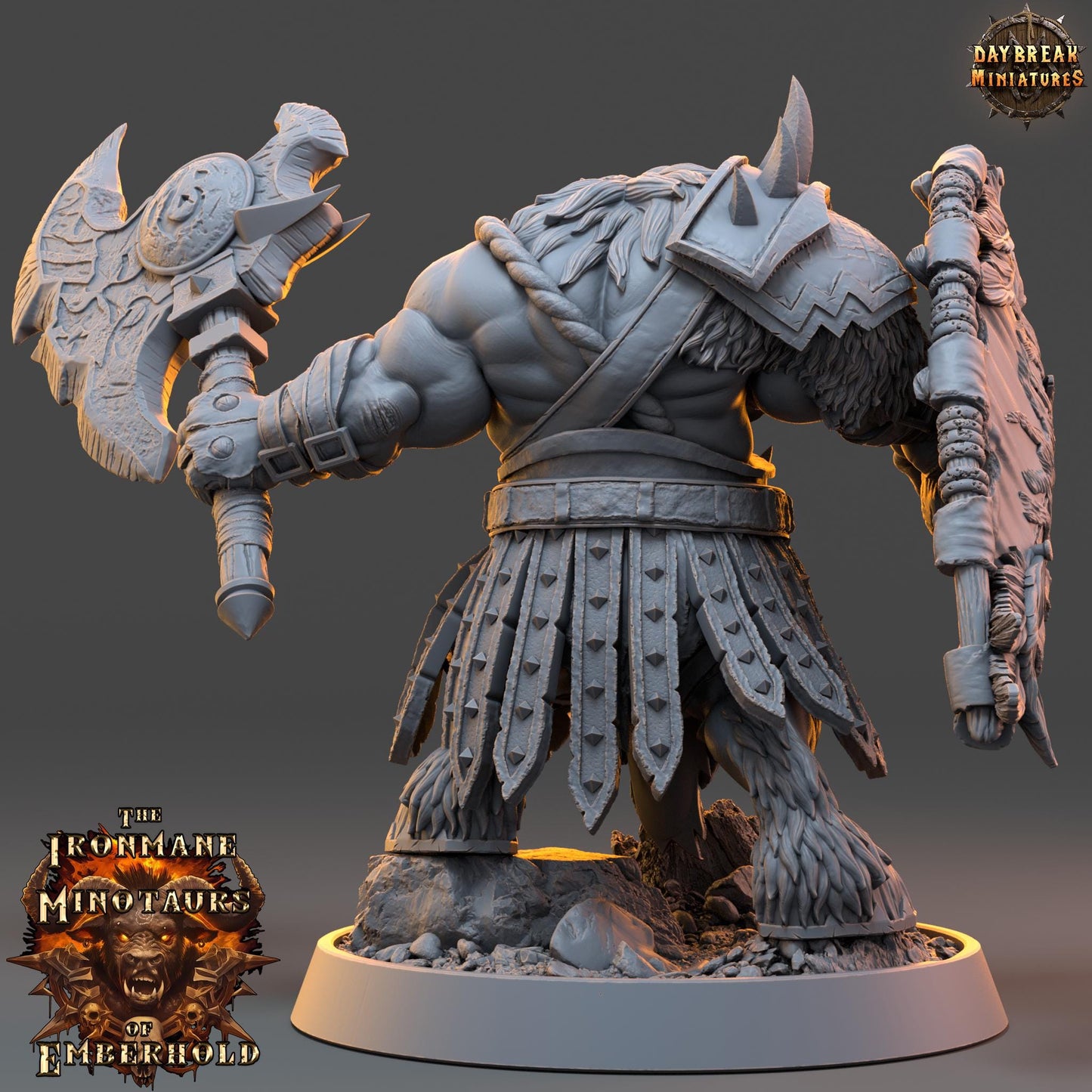 Minotaur Warrior Garruk | DayBreak Miniatures | Two Handed Weapons | Compatible with D&D/AOS | Fantasy | Tabletop RPG