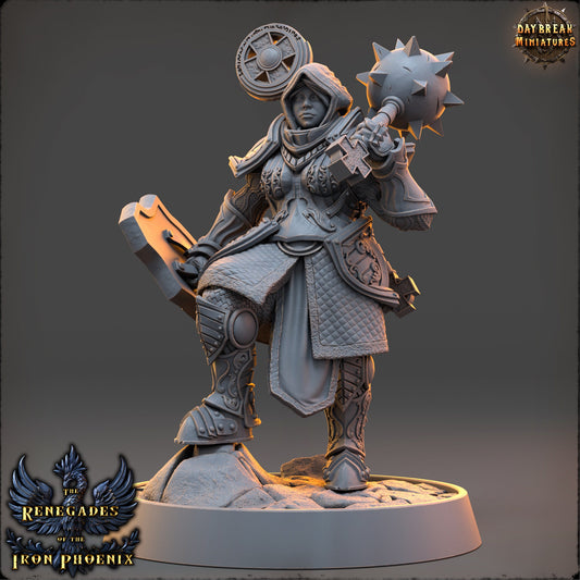 Female Paladin Odile | DayBreak Miniatures | Compatible with D&D/AOS | Fantasy | Tabletop