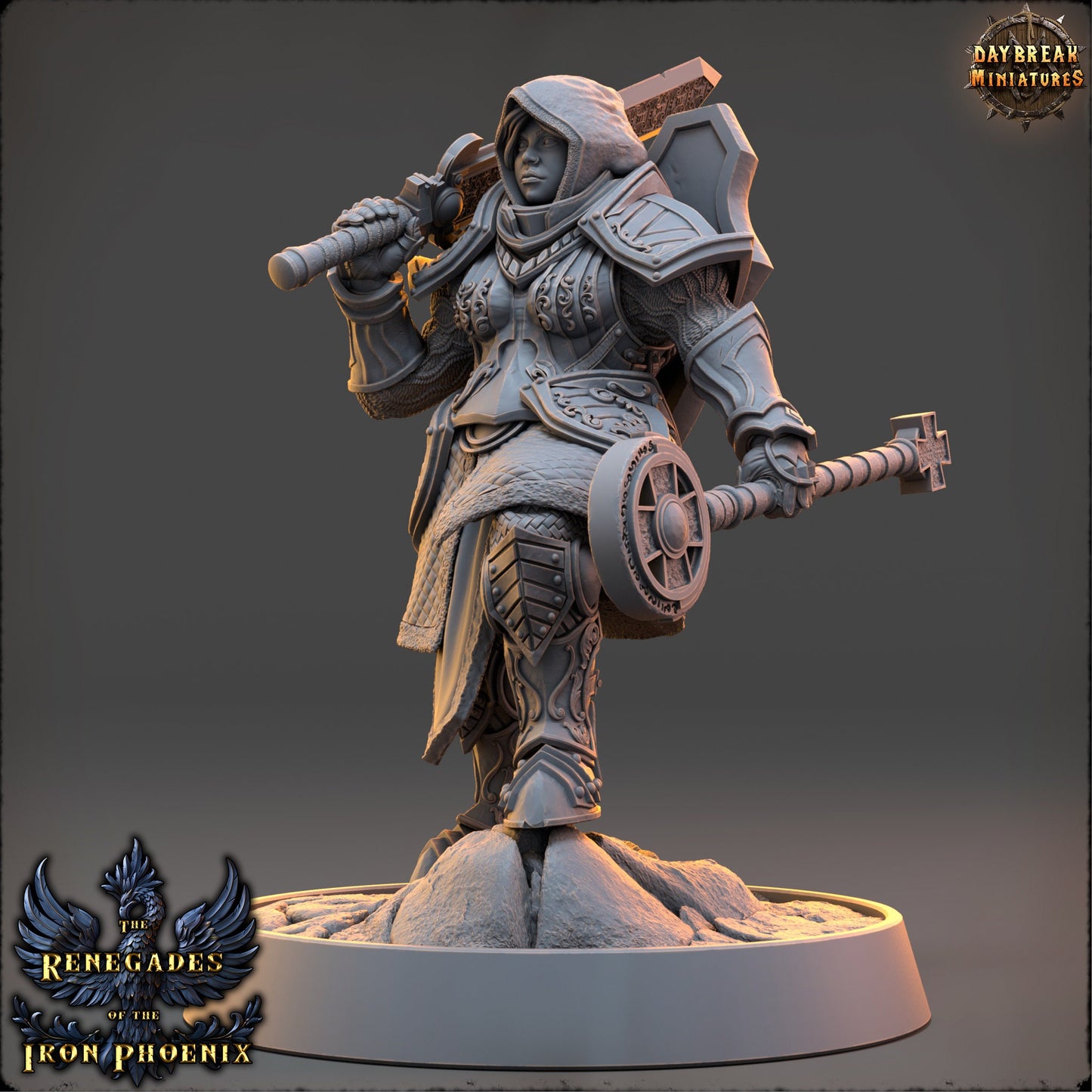 Female Battle Mage Elodie | DayBreak Miniatures | Compatible with D&D/AOS | Fantasy | Tabletop