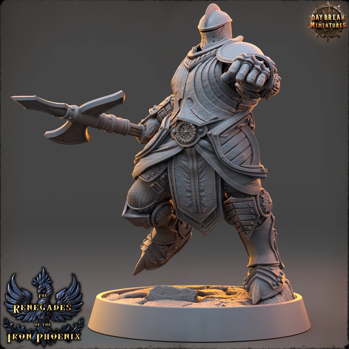 Halberd Knight Hugues | DayBreak Miniatures | Compatible with D&D/AOS | Fantasy | Tabletop