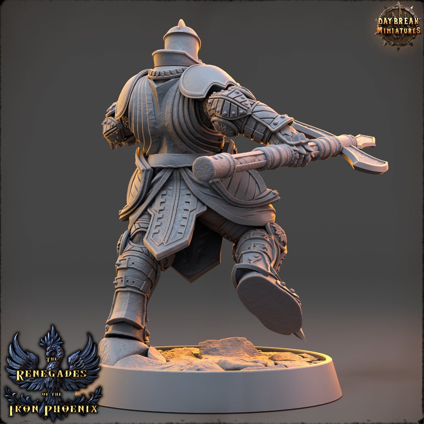 Halberd Knight Hugues | DayBreak Miniatures | Compatible with D&D/AOS | Fantasy | Tabletop