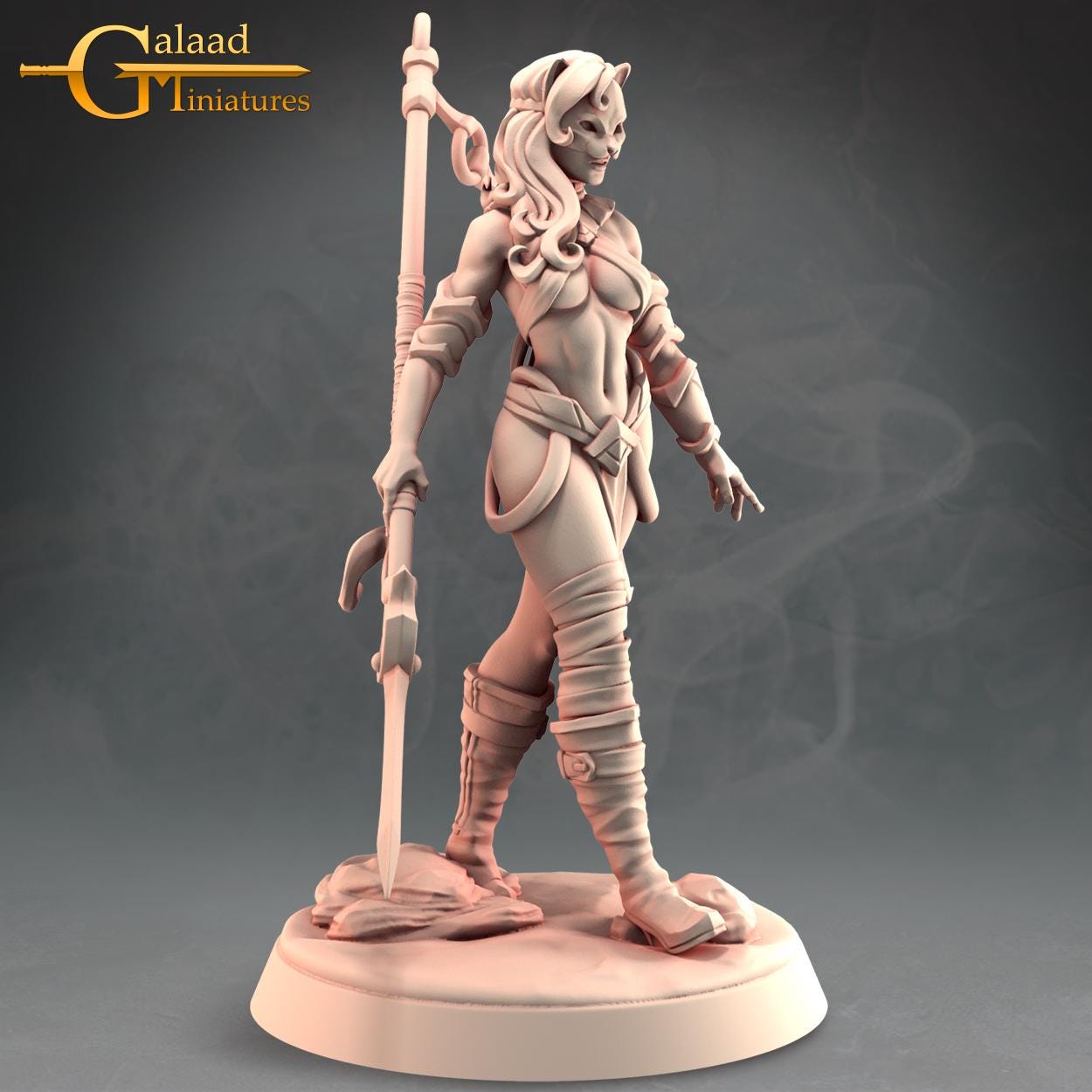 Female Human Fighter | Galaad Miniatures | Compatible with D&D/AoS | Fantasy | Tabletop RPG