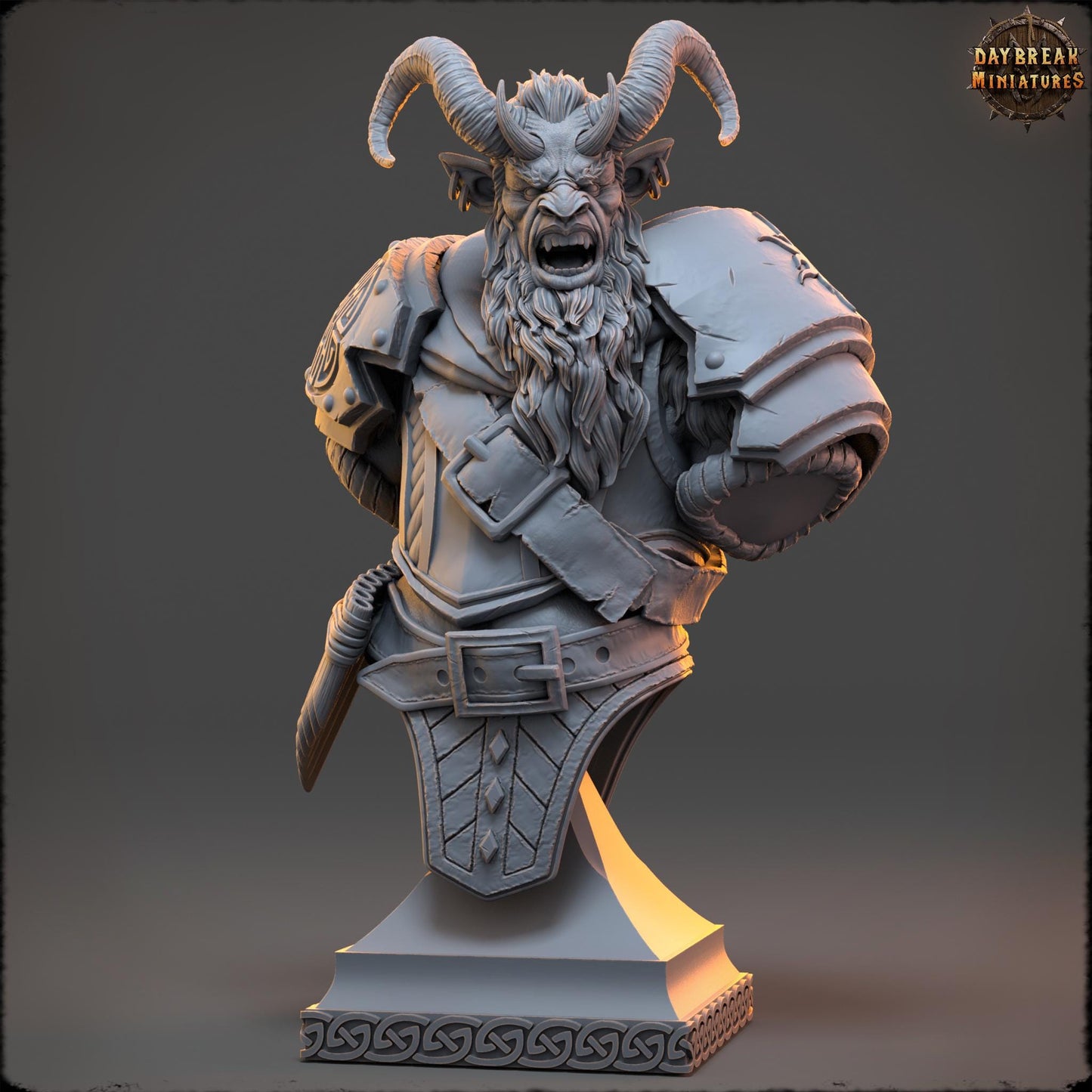 Tiefling Glahod Bust | DayBreak Miniatures | Compatible with D&D/AOS | Fantasy | Tabletop