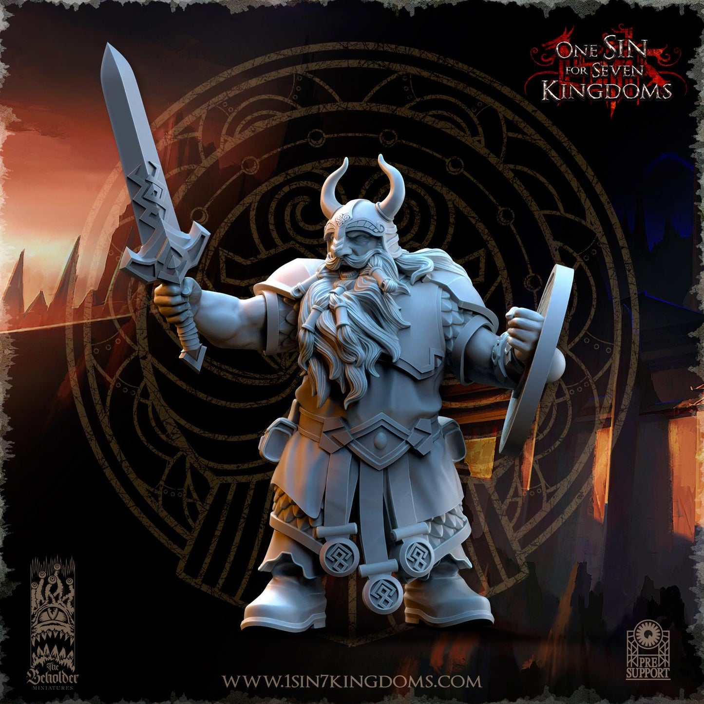 Dwarven Kingdoms Command Group | The Beholder Miniatures | Compatible with D&D/AoS | Fantasy | Tabletop RPG