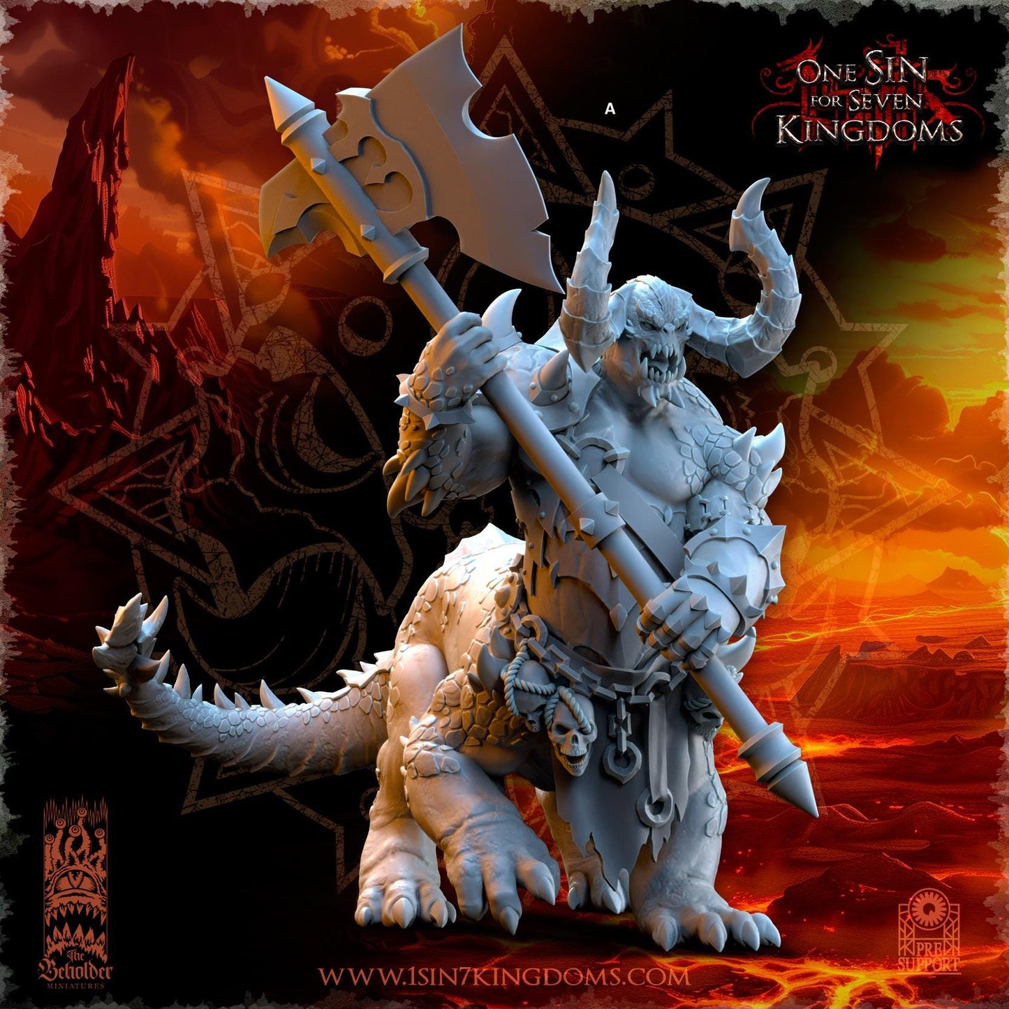 Realms of Mayhem Dragonard Two Handed Weapon | The Beholder Miniatures | Compatible with D&D/AoS | Fantasy | Tabletop RPG