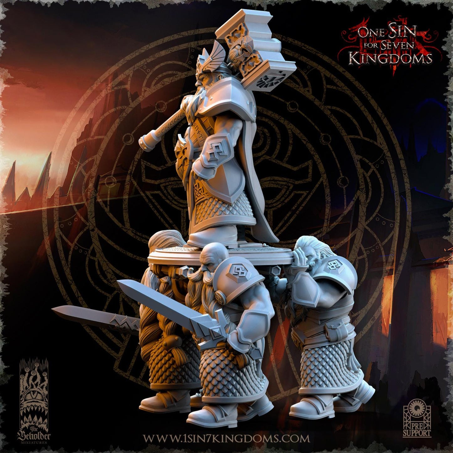 Dwarven Kingdoms Throngrim King of the Mountain Heart | The Beholder Miniatures | Compatible with D&D/AoS | Fantasy | Tabletop RPG