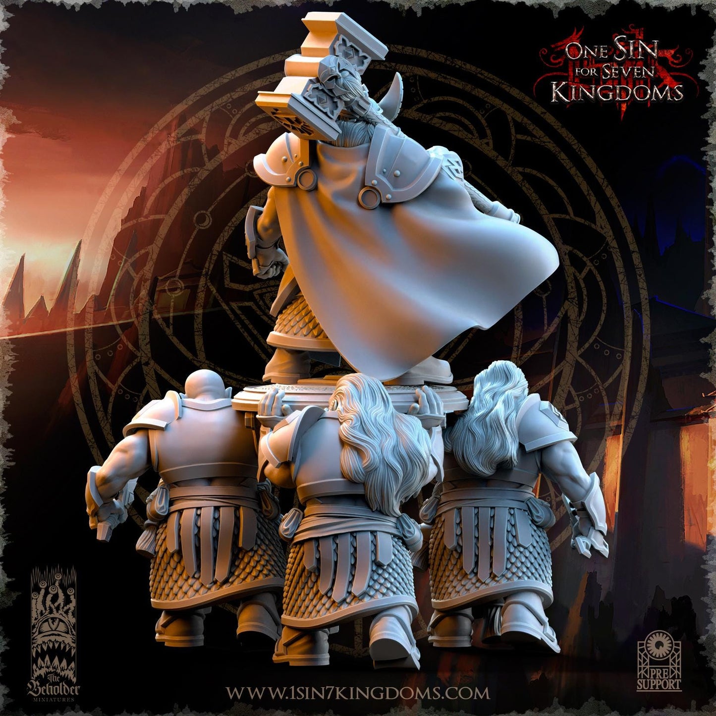 Dwarven Kingdoms Throngrim King of the Mountain Heart | The Beholder Miniatures | Compatible with D&D/AoS | Fantasy | Tabletop RPG
