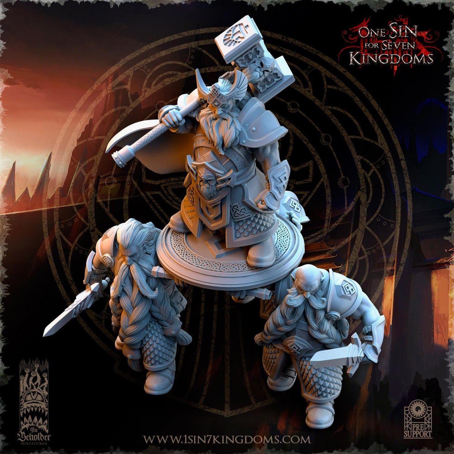 Dwarven Kingdoms Throngrim King of the Mountain Heart | The Beholder Miniatures | Compatible with D&D/AoS | Fantasy | Tabletop RPG