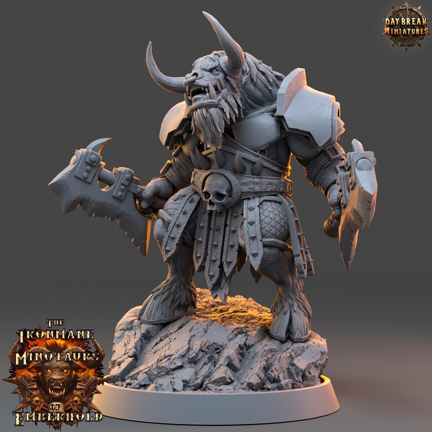 Minotaur Warrior Kharnus | DayBreak Miniatures | Two Handed Weapons | Compatible with D&D/AOS | Fantasy | Tabletop RPG
