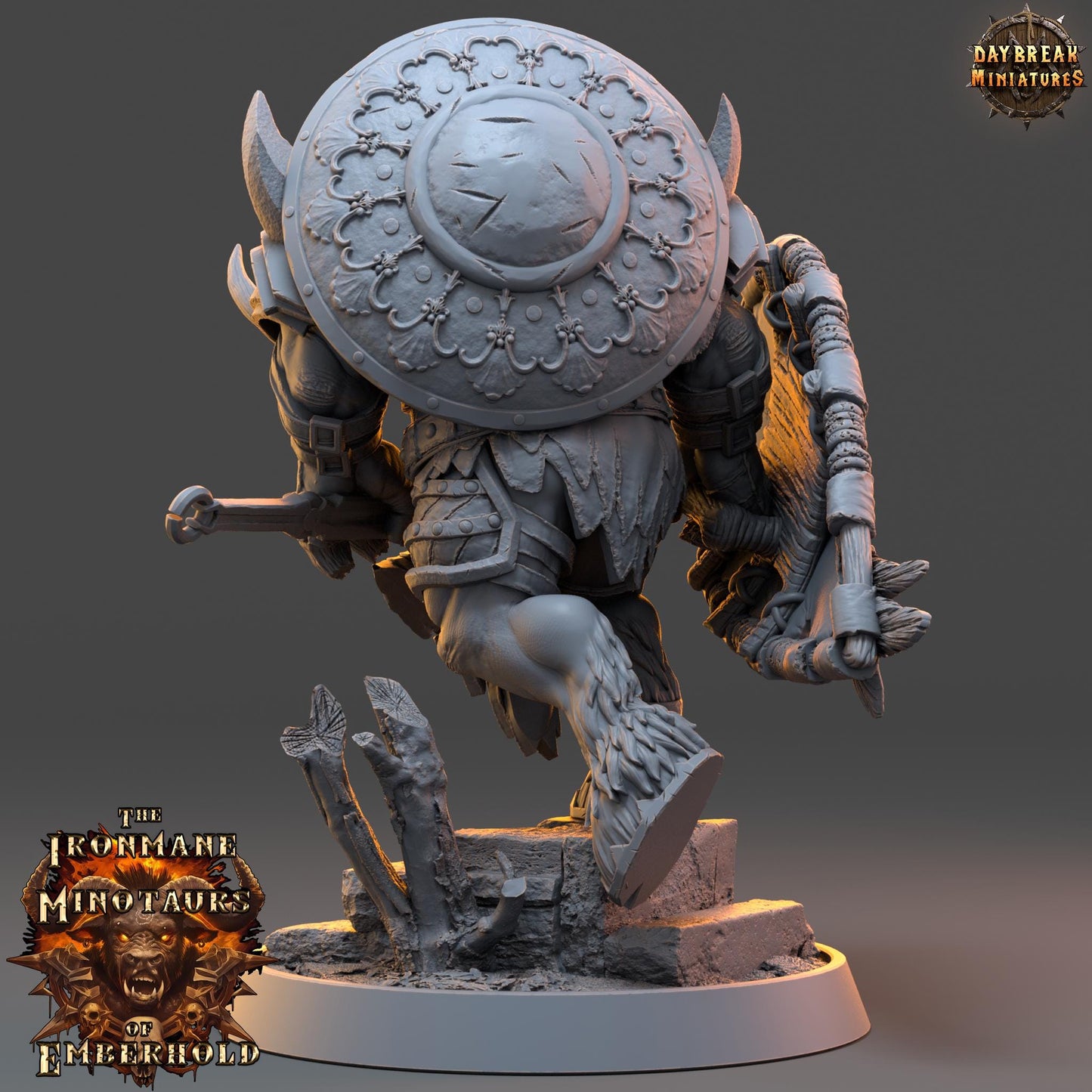 Minotaur Paladin Tharn | DayBreak Miniatures | Two Handed Weapons | Compatible with D&D/AOS | Fantasy | Tabletop RPG