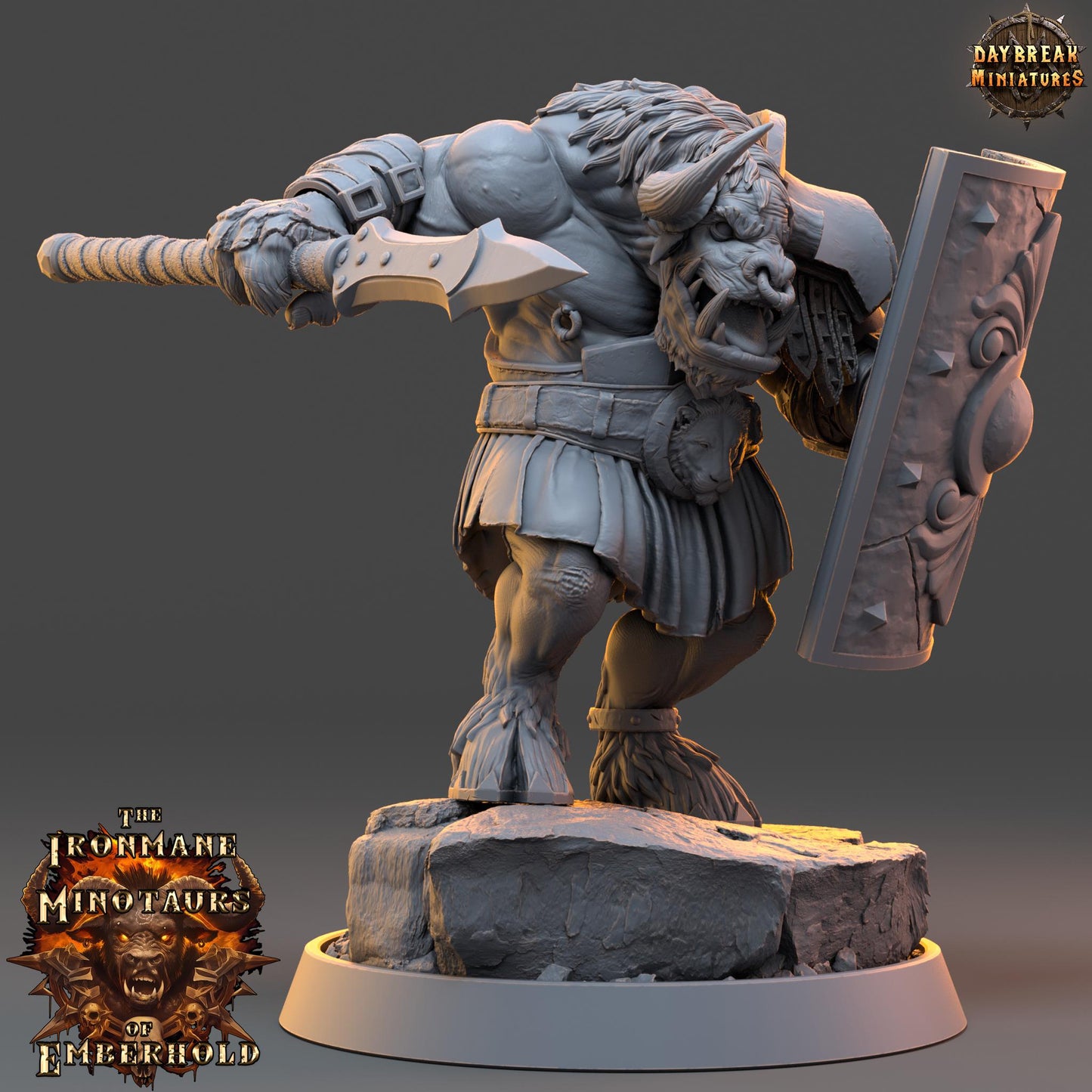 Minotaur Gladiator Zegron | DayBreak Miniatures | Two Handed Weapons | Compatible with D&D/AOS | Fantasy | Tabletop RPG