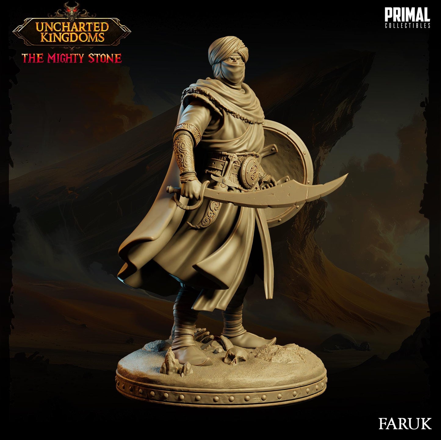 Eastern Warrior Faruk | Primal Collectibles | Compatible with D&D/AoS | Fantasy